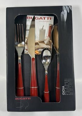 Red Bugatti Gioia 4 Piece Cutlery Set - New - Read